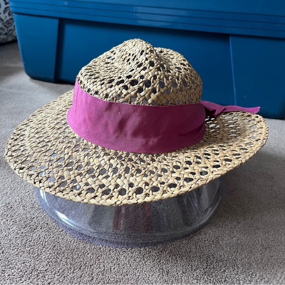 2/$20 Vintage Straw Hat with Ribbon - Picture 1 of 8